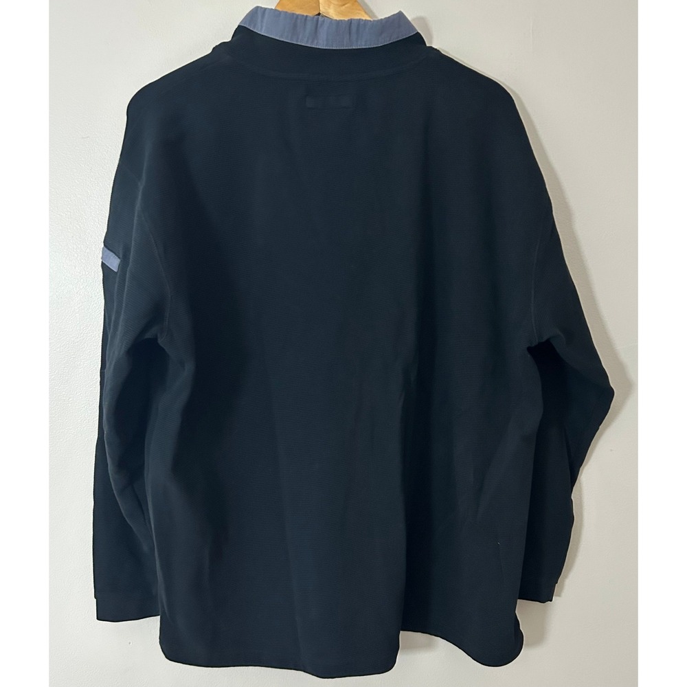 Carbon2Cobalt Sweatshirt Mens XL Black 1/4 Ribbed Cotton Mock Neck Pullover - Picture 3 of 8